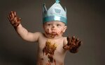 Topless baby wearing blue personalized crown HD wallpaper Wa